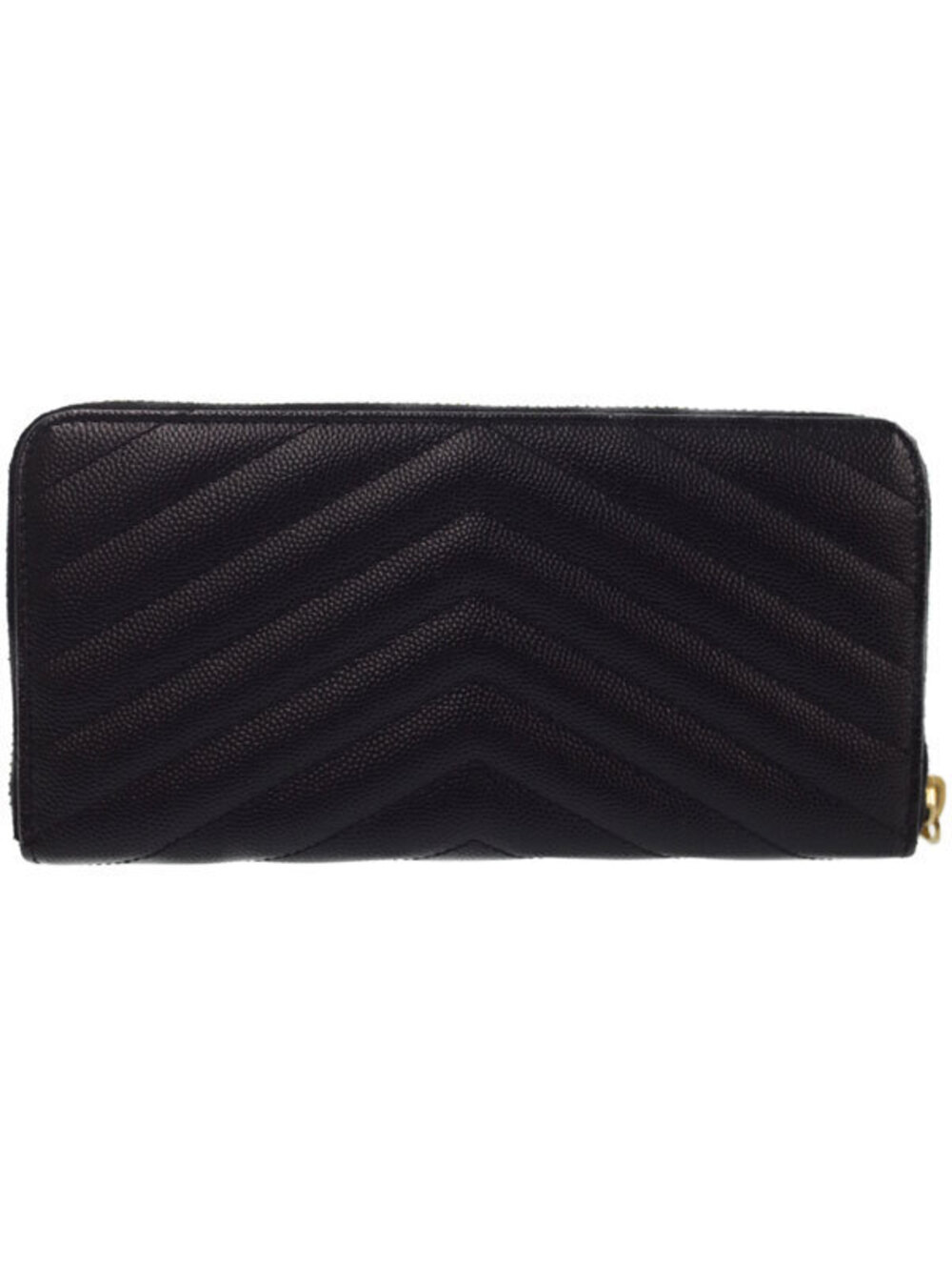 Saint Laurent Round Full Monogram Long Zip Paris Wallet Brown